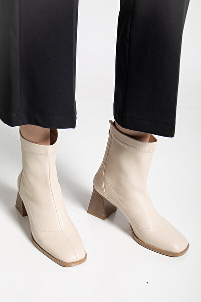 RİSSOLİ Kadın Bej Krem Streç Küt Kalıp Bot