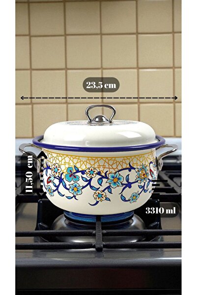 İnci Emaye 22 No Enamel Cookware&Fryer, Serving, Dining Camping, Picnic, Dowry