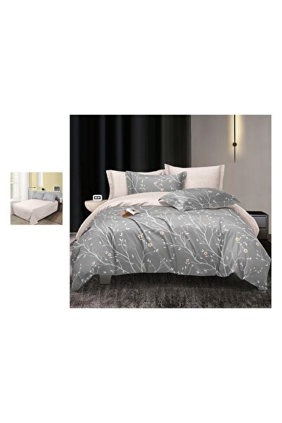 CHIRASO 4 Piece Bedding Set, Satin Cotton Sheet 240x250cm, Duvet Cover 200x230cm, 2 Pillowcases