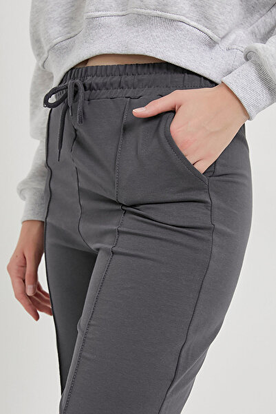 Arma Life Women's Green Waist Elasticated Casual Smoked Sweatpants