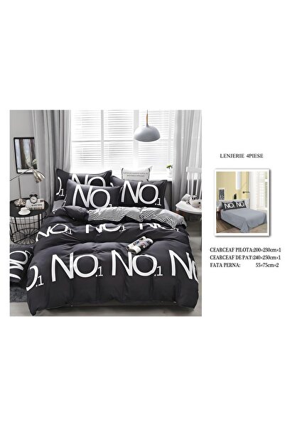 CHIRASO 4 Piece Bedding Set, Satin Cotton Sheet 240x250cm, Duvet Cover 200x230cm, 2 Pillowcases