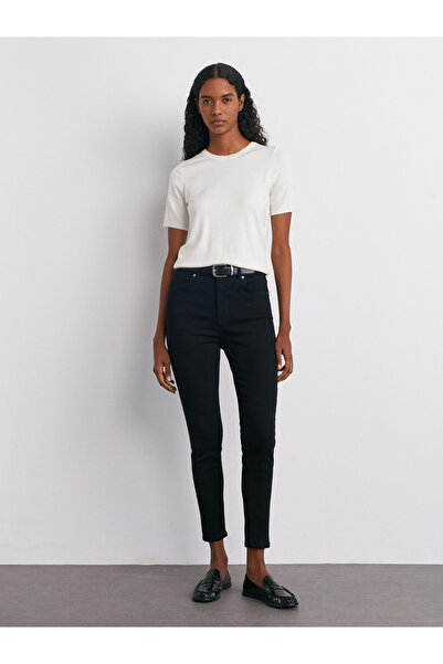 Dilvin 72042 Likralı Darpaça Denim Pantolon-Siyah