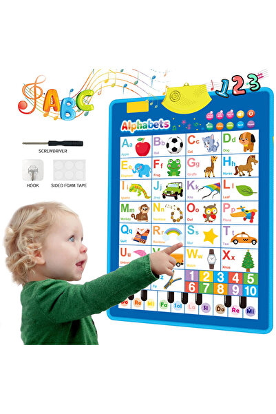 Choice1 مخطط حائط إلكتروني للأبجدية الإنجليزية مع حروف ABC 123s وملصق موسيقي تعليمي L