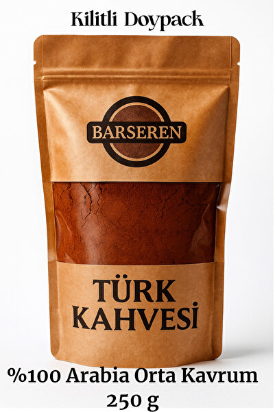 Barseren قهوة تركية 250 جرام متوسطة الحبة مصنوعة من حبوب عربية 100%