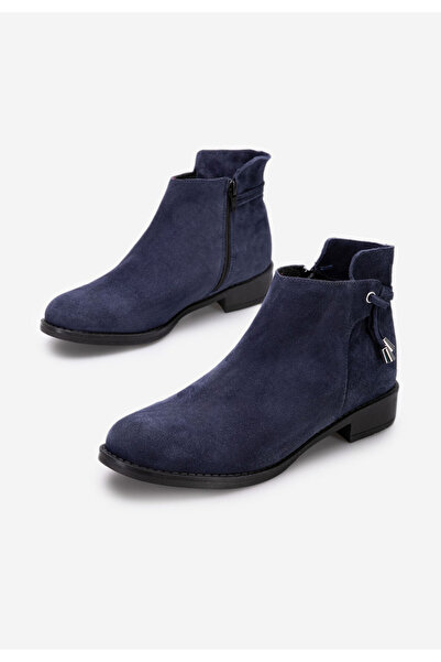 B T Shoes Tmavě modré kožené kotníkové boty Dezara V3