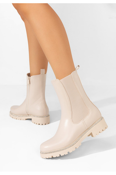 B T Shoes Γυναικεία μποτάκια Kasadya μπεζ