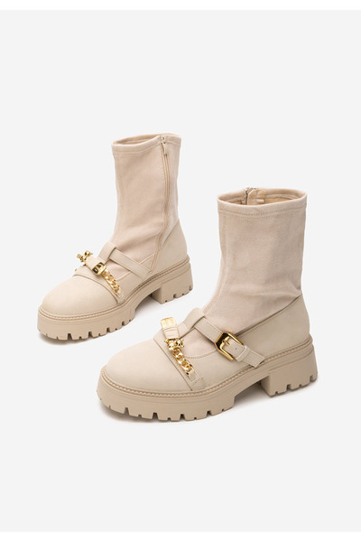 B T Shoes μποτακια πλατφορμεσ Vuliana μπεζ