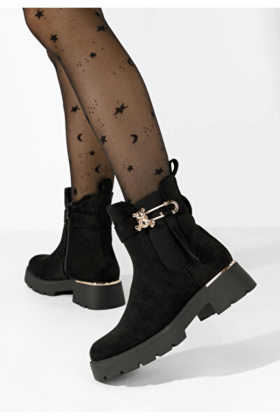 B T Shoes Γυναικεία μποτάκια Latashia Μαύρα