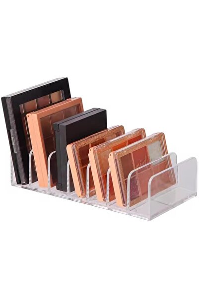 Slasa صينية تخزين ظلال العيون الأكريليك الشفافة (17×8.5×4 سم) - منظم مكياج شفاف