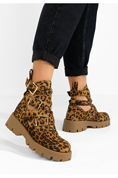 B T Shoes Audrie leopard women's boots
