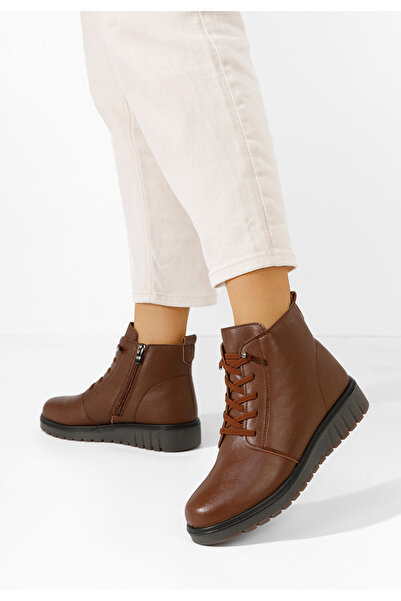 B T Shoes Γυναικεία μποτάκια Kenisha ταμπά