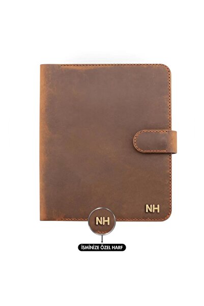 twingold A5 Notebook and Agenda Cover - 100% Crazy Leather - Ko10003 - Tan