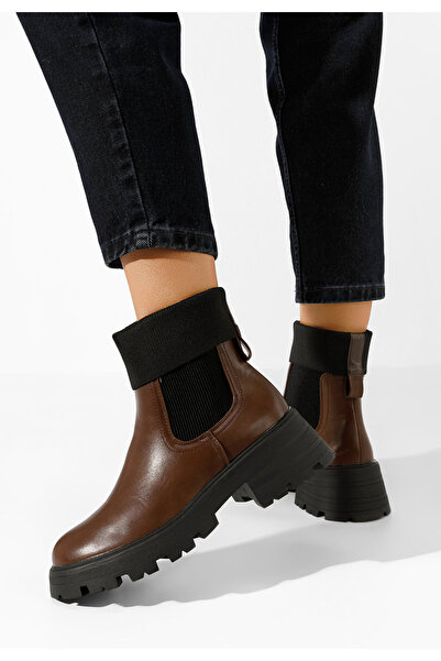 B T Shoes Γυναικεία μποτάκια Adrisana καφε