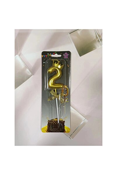 Flippy Cake Candle Number 2, Crown Model, Gold, Flippy, Party