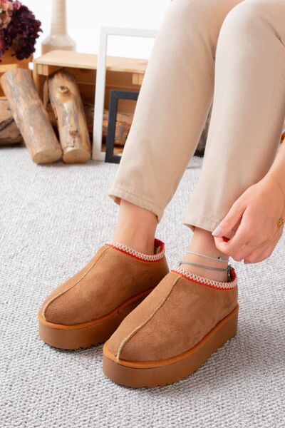 wefashion Women's Indoor Slippers with Thick Soles and Fur Inside