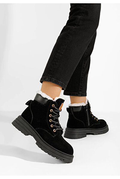 B T Shoes Γυναικείες γούνινες μπότες Katavega V4, μαύρες