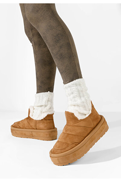 B T Shoes Camelové kotníkové zimní boty Hilaria