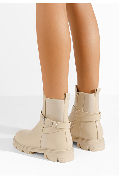 B T Shoes Γυναικεία μποτάκια Eviara μπεζ