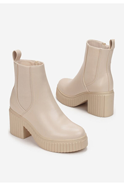 B T Shoes Ghete chelsea dama bej Enicena