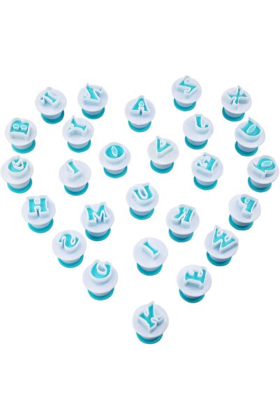 awwaline Set 26 litere ornare prajituri, awwaline, albastru, decupatoare pentru martipan, biscuiti, aluat, Li