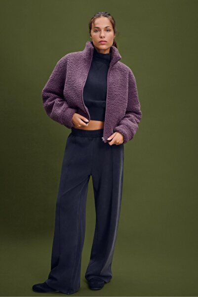 Stradivarius Fermuarlı suni yünlü ceket