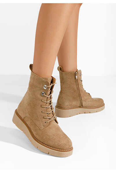 B T Shoes Khaki členkové čižmy Terrianna