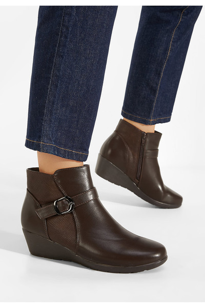 B T Shoes Ghete cu platforma maro Aurora