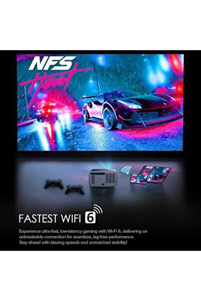 Wownect Pro Android Projector | Support 4K FHD 1080P| 1200 ANSI | 2G+32G Wifi 6 BT 5.0 [Dust-proof]