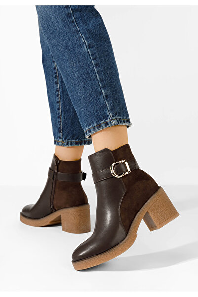B T Shoes Γυναικεία Μποτάκια Hasina καφε