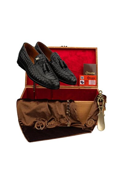 twingold Hand Knitted Leather Men's Shoes - Twg003