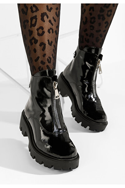 B T Shoes Γυναικεία δερμάτινα μποτάκια Velora V3 Μαύρα