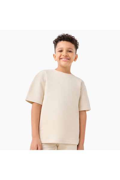 Juniors Textured T-shirt and Shorts Set