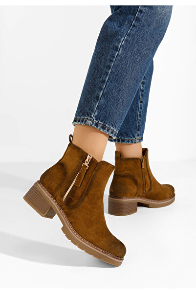 B T Shoes Γυναικεία μποτάκια Haillee ταμπά
