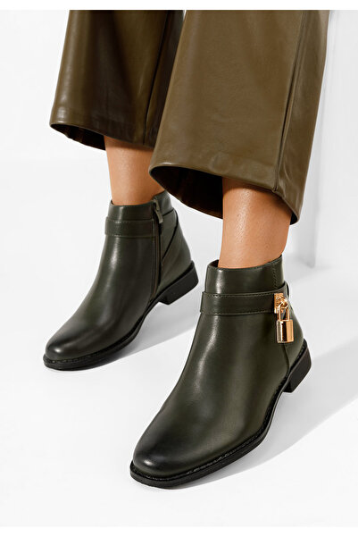 B T Shoes Γυναικεία μποτάκια Karlina πρασινο