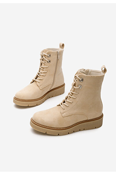 B T Shoes Γυναικεία μποτάκια Terrianna μπεζ