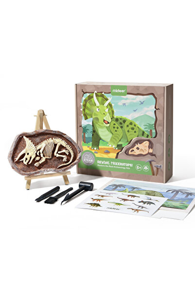 Mideer مجموعة حفر ديناصور - ترايسيراتوبس