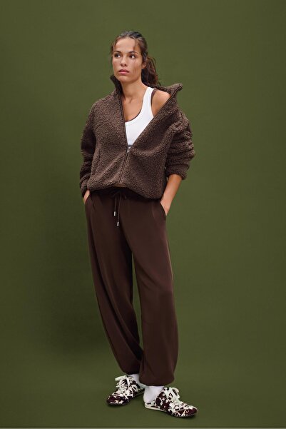 Stradivarius Fermuarlı suni yünlü ceket