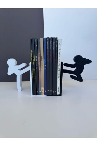 TODEKORA Book Holder with Kung Fu Figure Fun Decorative Bookshelf Accessory Tabletop Decor
