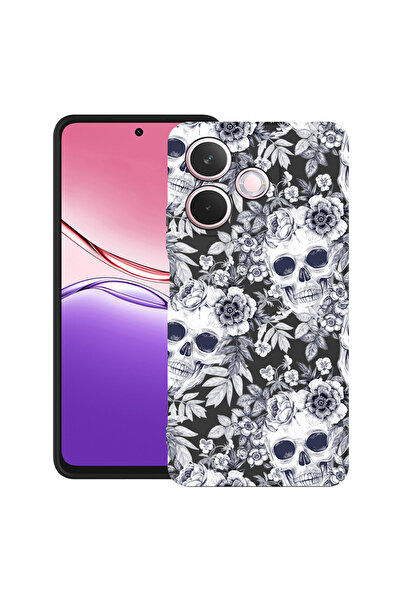 bestcase Удароустойчив калъф за OPPO A5 Pro 5G с дизайн на череп, черно и бял...