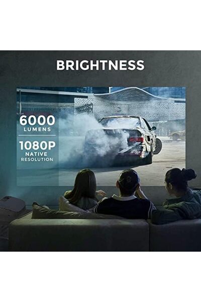 Wownect Android Projector with 120 Inch Projector Screen