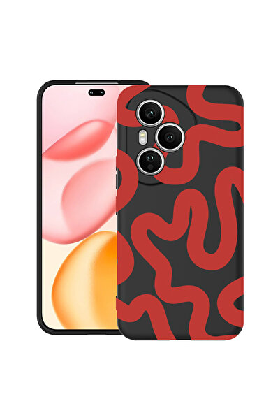 bestcase Carcasă antișoc pentru Honor 400 Pro cu design linie abstractă roșie...