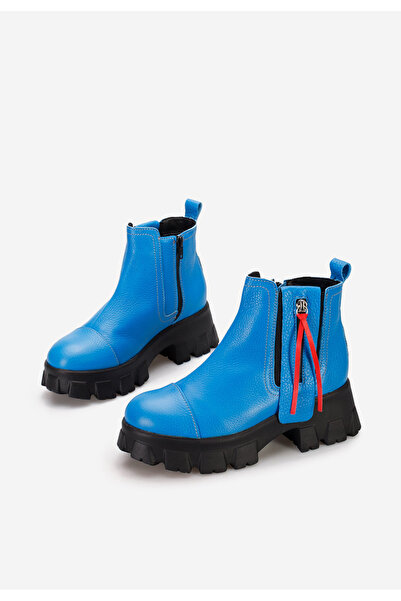 B T Shoes Ghete dama piele Endless albastre