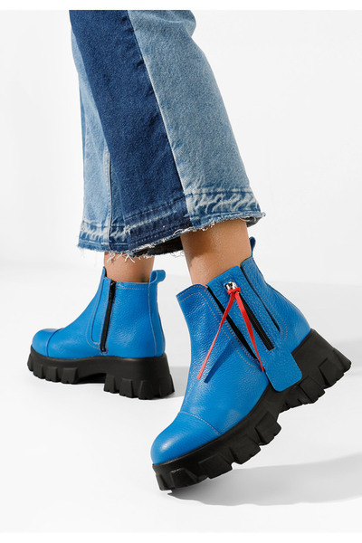 B T Shoes Women's blue Endless leather boots