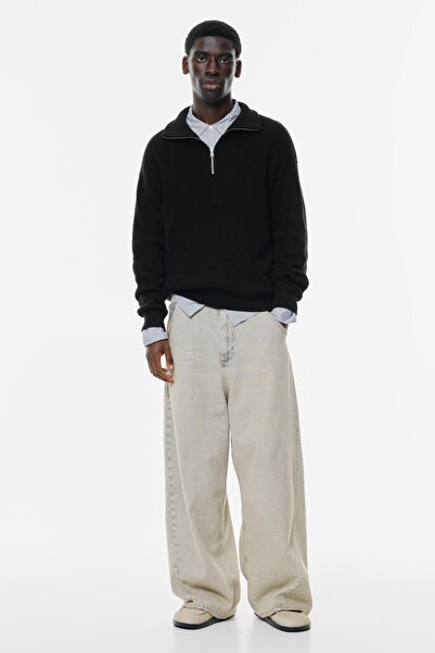 Pull & Bear Fermuarlı yaka kazak