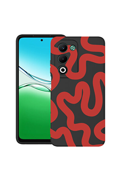 bestcase Carcasă antișoc pentru OPPO A5 cu design linie abstractă roșie, 2043...