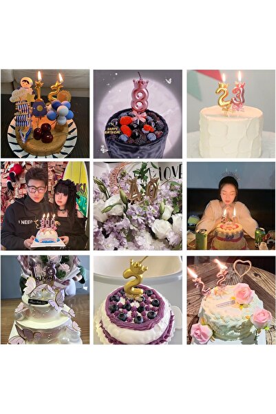 Flippy Number 3 Candle, Crown with Bow, For Cake, 6 x 2.5 cm, Purple