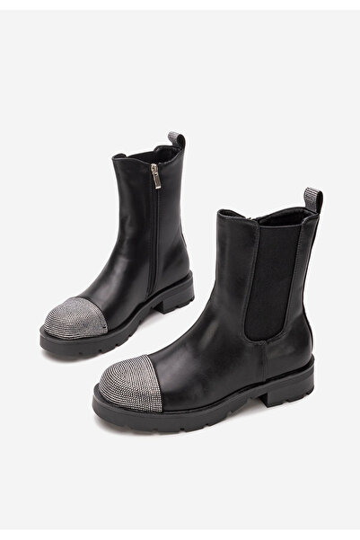 B T Shoes Černé dámské polokozačky Jeannetta