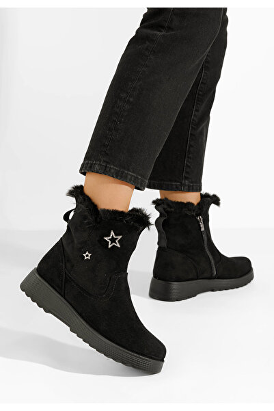 B T Shoes Χειμερινά Αρβυλάκια γυναικείες Aniqa Μαύρα