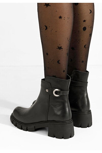 B T Shoes Ghete dama piele Netalia V2 negre