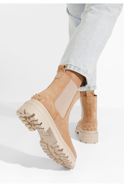 B T Shoes Μποτάκια Chelsea γυναικεία Sallia χακι